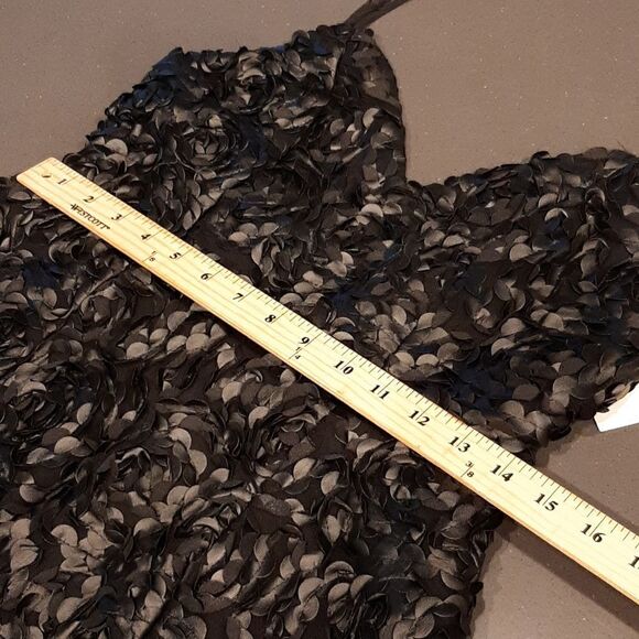 Alpha Omega Black Floral Mini Dress with Adjustable Straps NWT - Picture 9 of 16